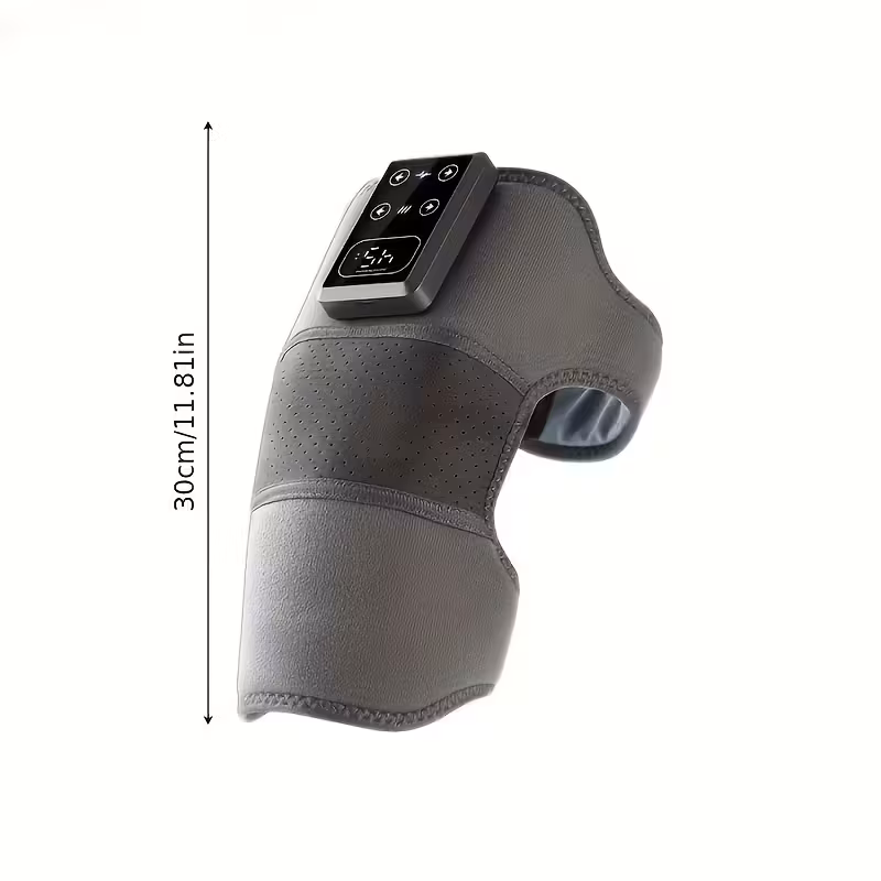 a 1 in 3 heating and vibrating massager for knees elbows and shoulders featuring adjustable temperature settings a rechargeable lithium and an lcd display suitable for leg and knee massage Product details 4