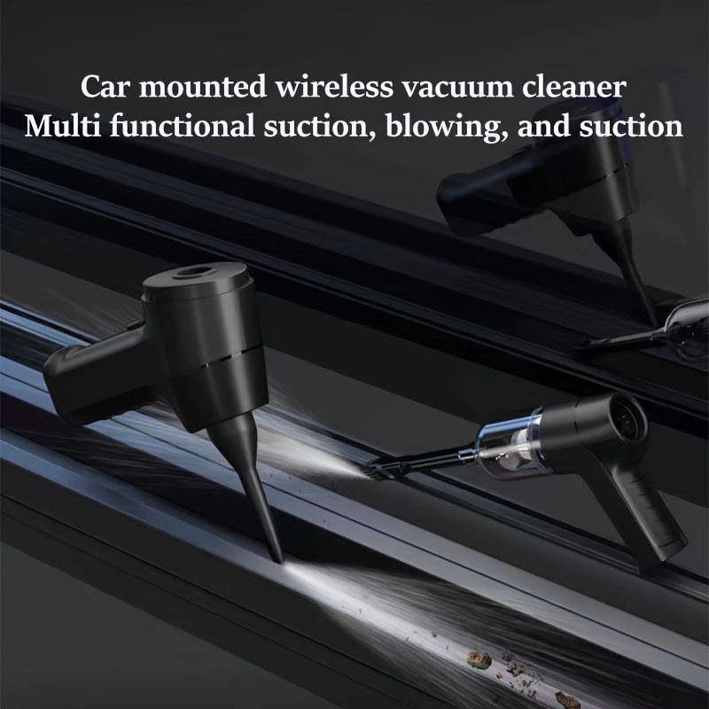 Aspiradora inalámbrica con tres funciones: succión, aspiración y soplado. Alta potencia, larga duración de batería, ideal para limpiar polvo, residuos y pelo de mascotas en casa o coche, incluye accesorios adicionales - Imagen 3