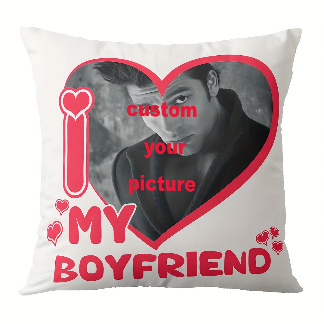 

Custom Photo Super Soft 18x18 Inch Throw Pillow - Perfect Gift For Boyfriend - Christmas, , Birthday - No Pillow Core Included