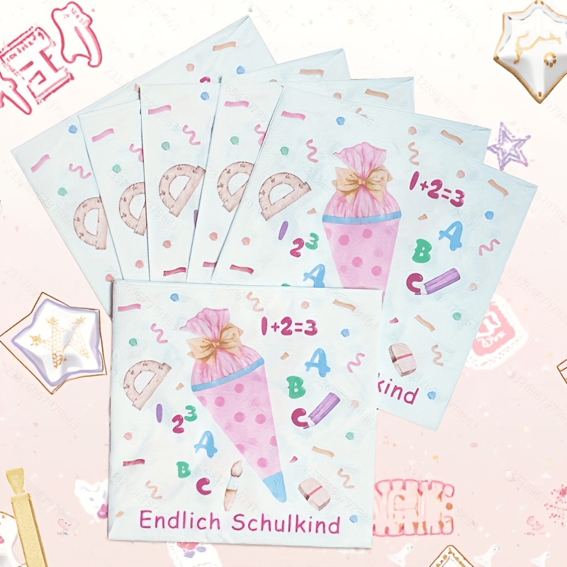 20pcs, 13 X 13 Inches, Candy Back-to-school Party Napkins