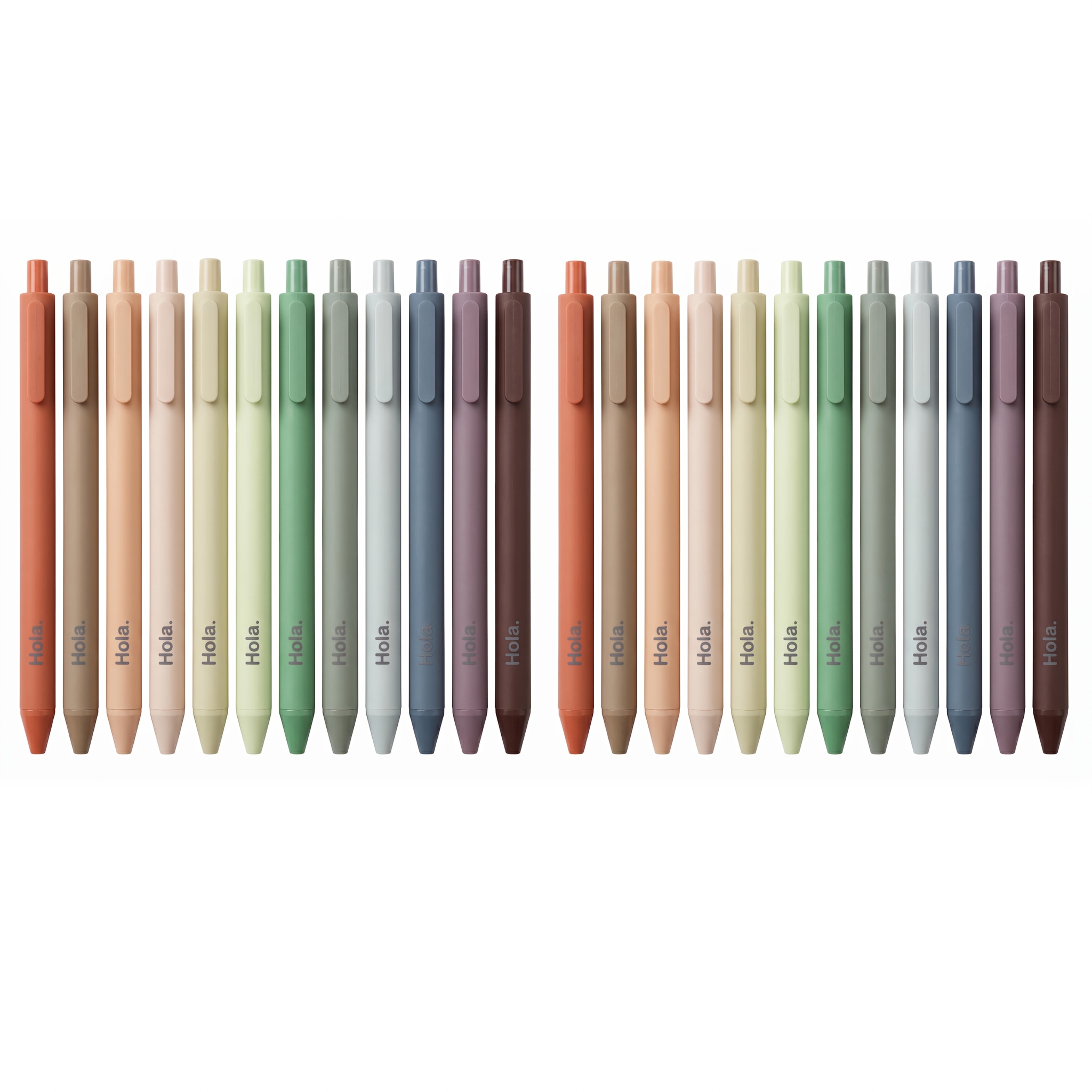 TEMU 24pcs Morandi Earthy Tone Colors Pens - 2 Sets Of 12 Morandi Colors Retractable Ballpoint Pens With Comfortable Touch For Smooth Writing, Black