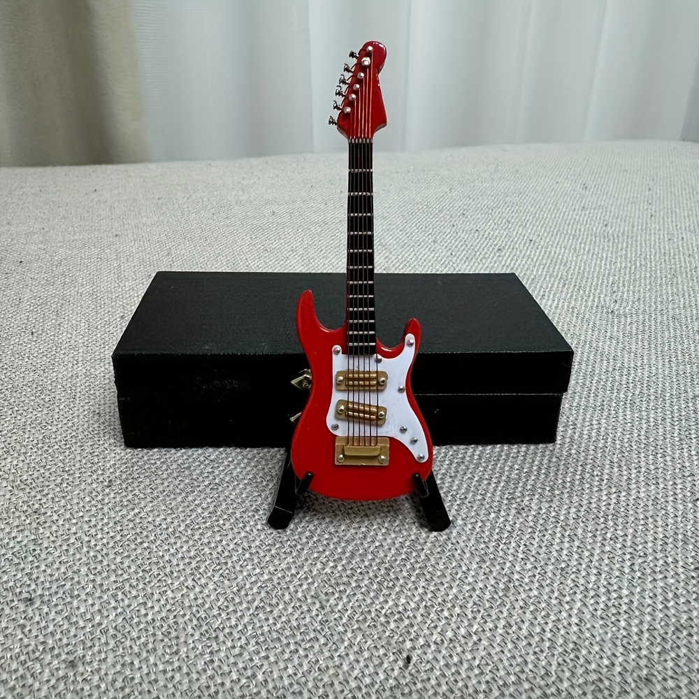 Mini Réplique De Guitare Modèle De Guitare Miniature Mini Instrument De Musique En Bois Linge