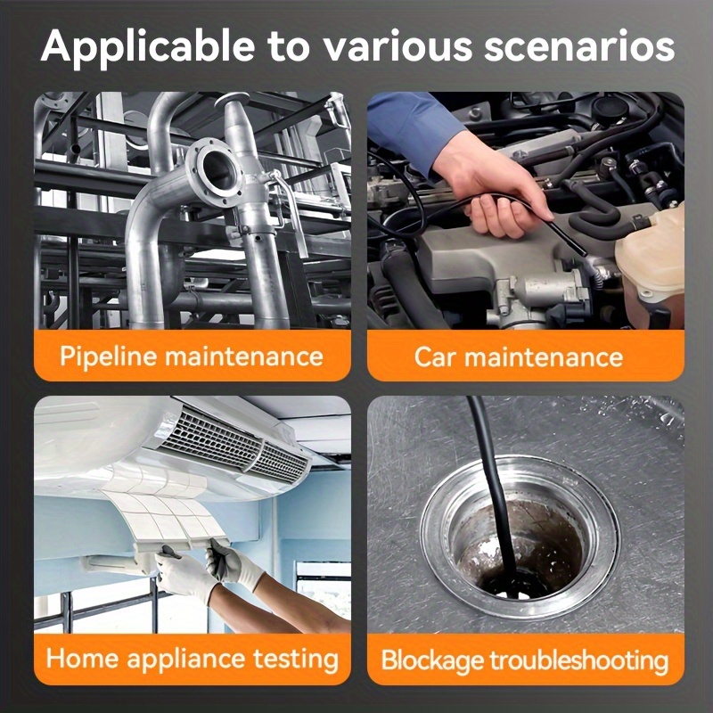 industrial borescope 4 3 inch endoscope single lens with 8 led lights for inspecting pipes picking up keys in sewers car repairs extra long cable 20m 30m 15m   details 3