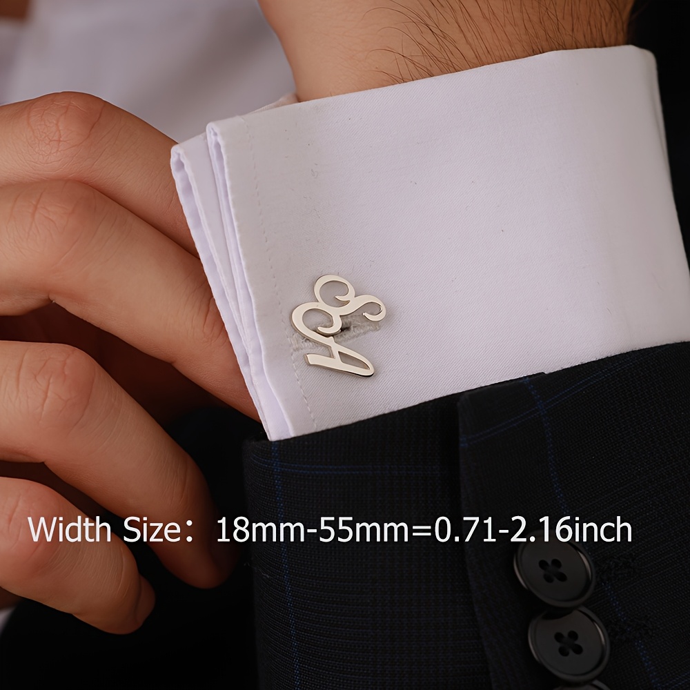 Personalized Initial Cufflinks with Custom Monogram Letter