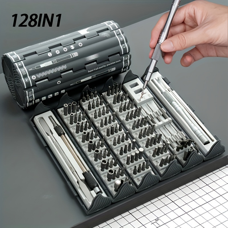 

128 In 1 Precision Screwdriver Set - Professional Magnetic Repair Tool Kit For Electronics, Computer, , Laptop, Game Console, Watch, Eyeglasses, Mini Torx Metal & , Manual Screwdrivers