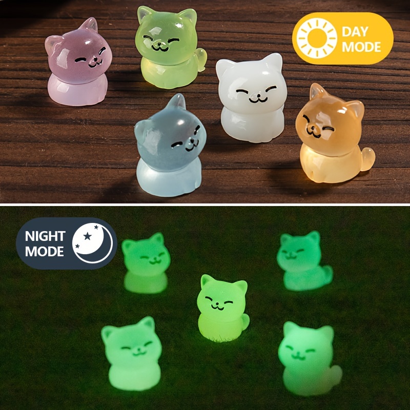 30個入りレジン製蓄光 フィギュア かわいいミニチュア猫像