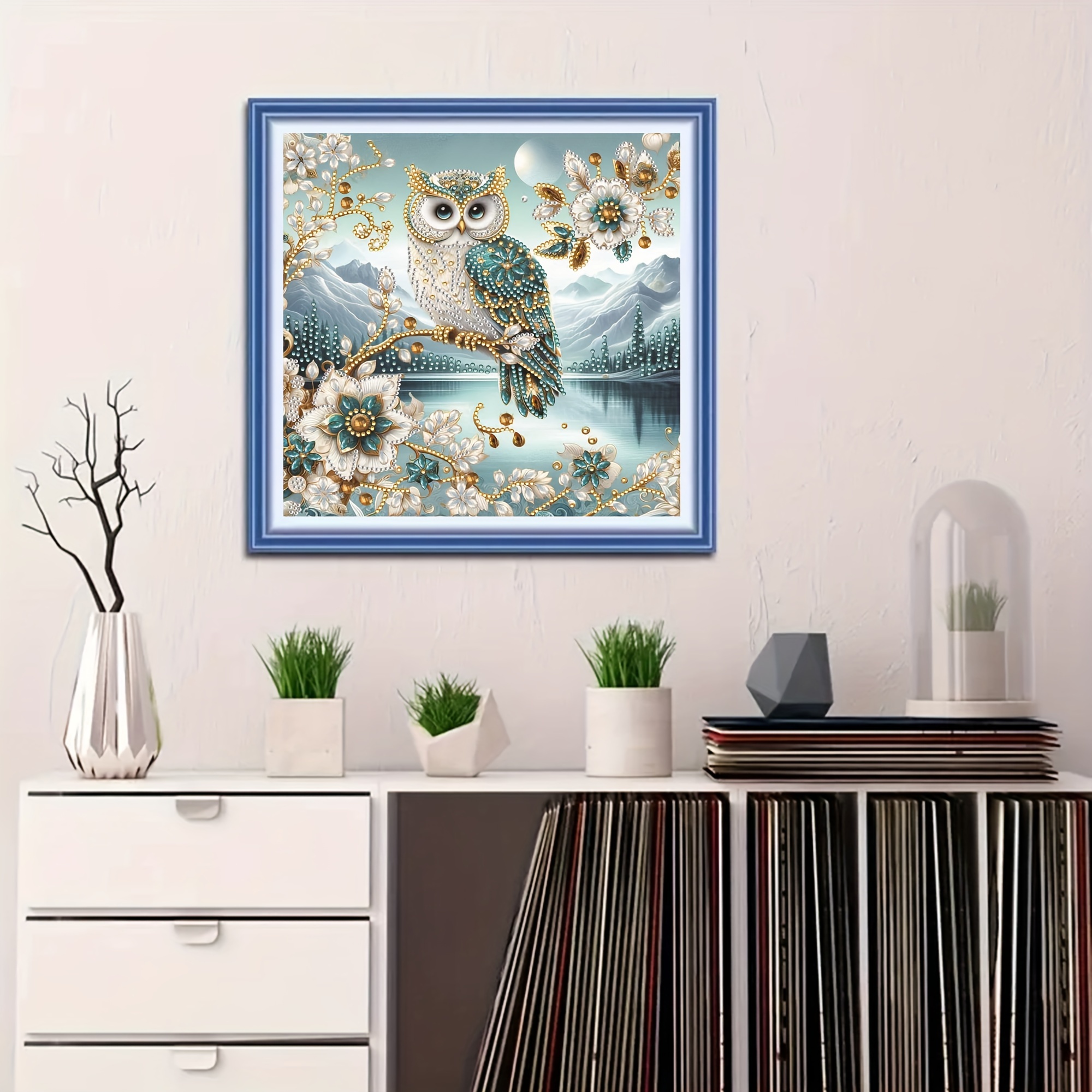 Image of 5d Diamond Painting Kit - Diy Crystal Art With Unique Shaped Diamonds, Frameless Canvas Craft For Home Wall Decor