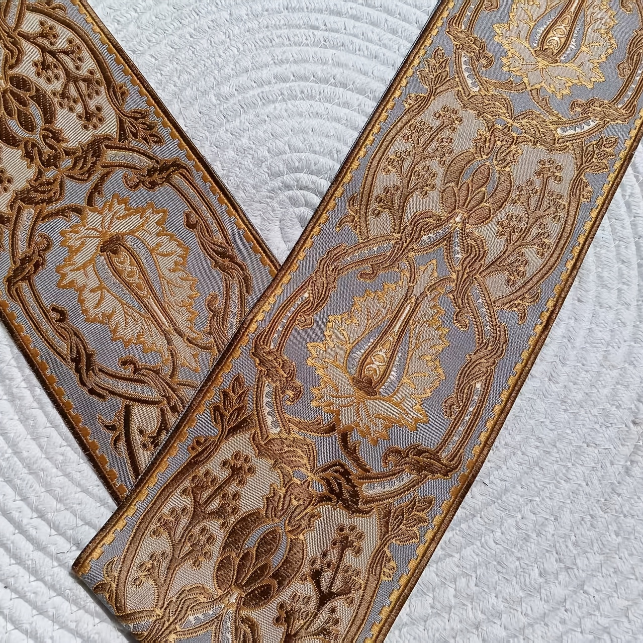 TEMU European-style Luxury Jacquard Lace Fabric Trim For Clothing Accessories, Curtains, Sofa Cushions, Throw Pillows, Table Flags, Bed Covers, And