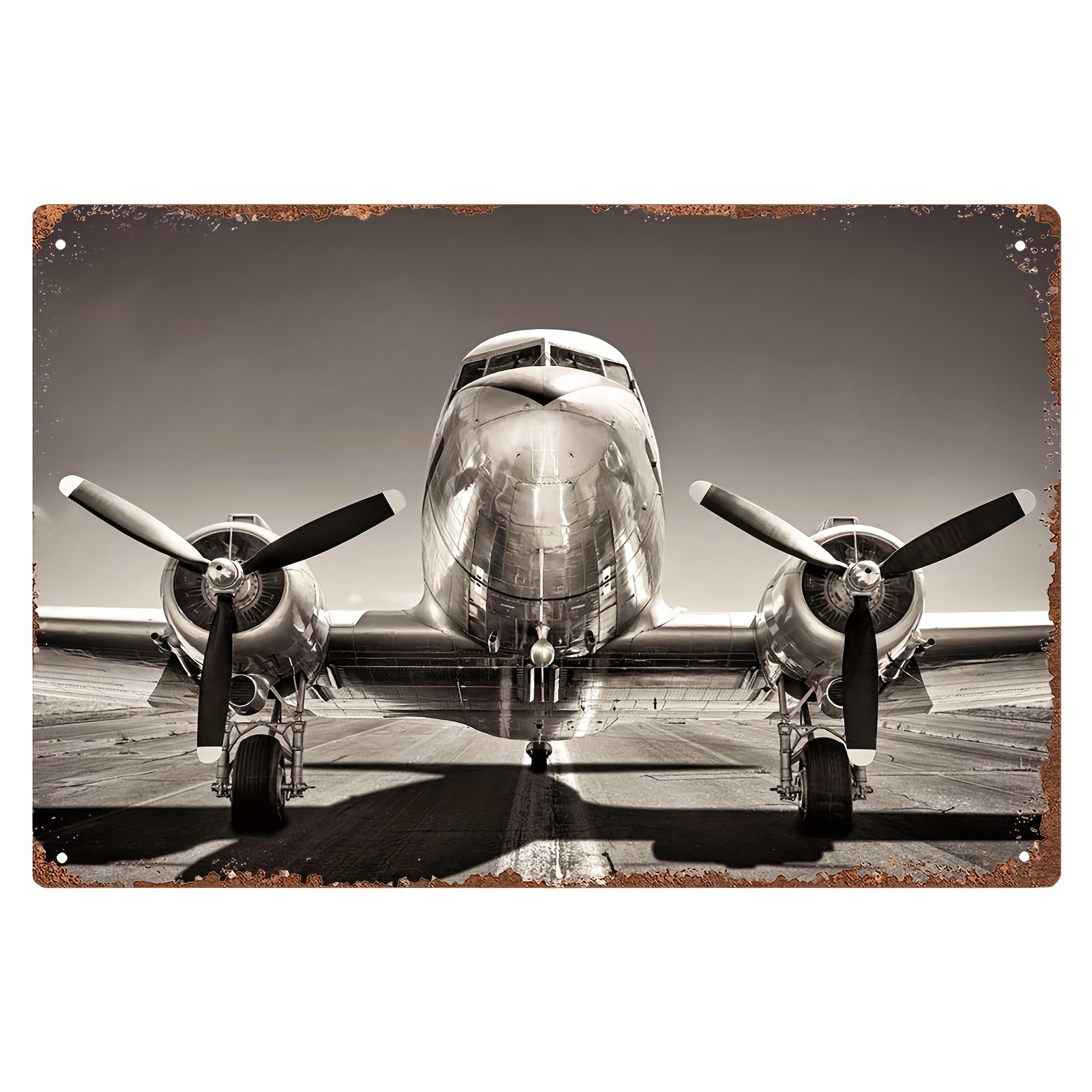 

Vintage Douglas Aircraft Iron Wall Art, Rustic Metal Poster, Aged Aviation Decor, 8x12 Inch - Waterproof, Pre-drilled, Weather Resistant - 1 Piece