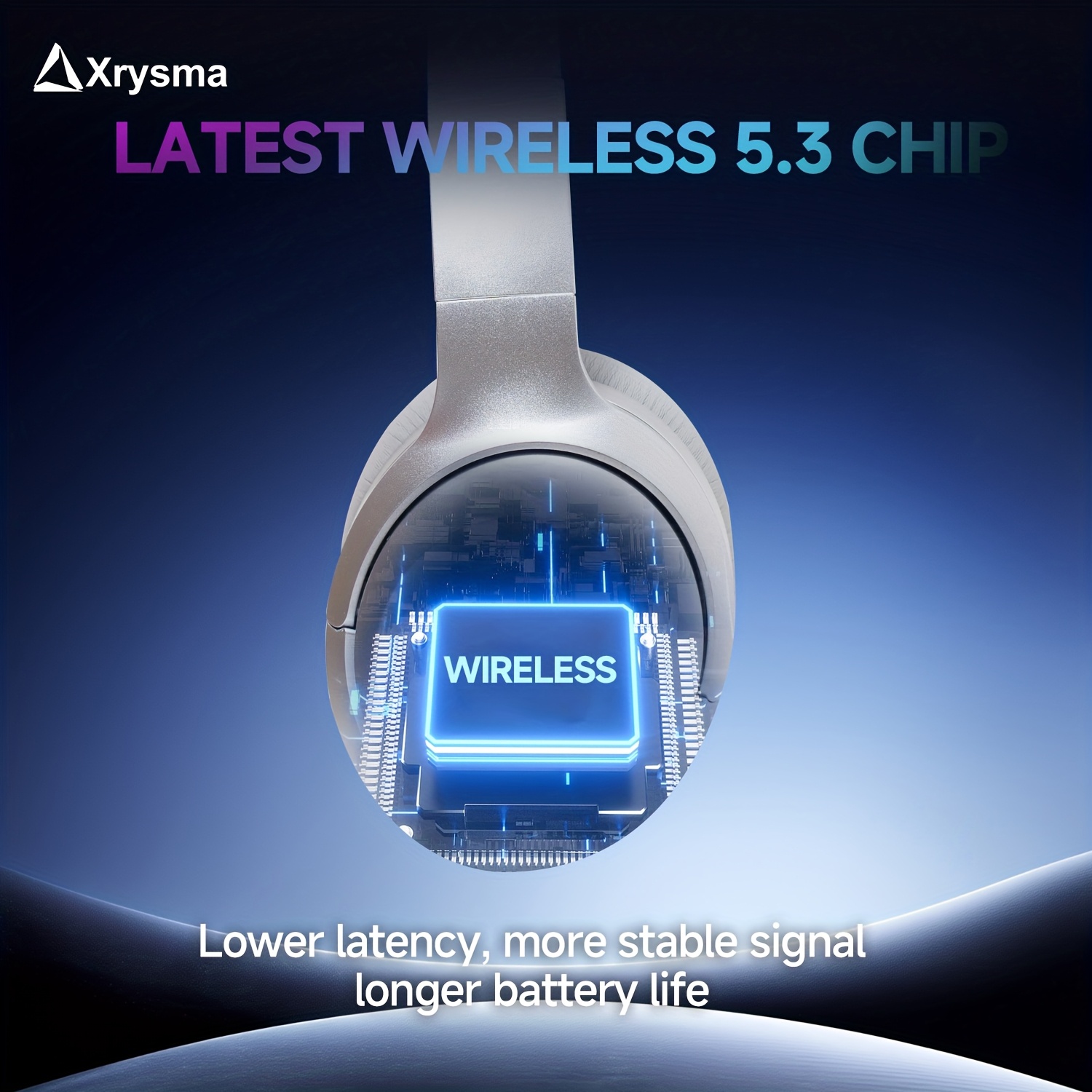 Xrysma Active Noise Cancellation Wireless Headphones, Hi-Res Audio Wireless 5.3 Headset With 35H Playtime, Multipoint Connection For Home, Office, Travel