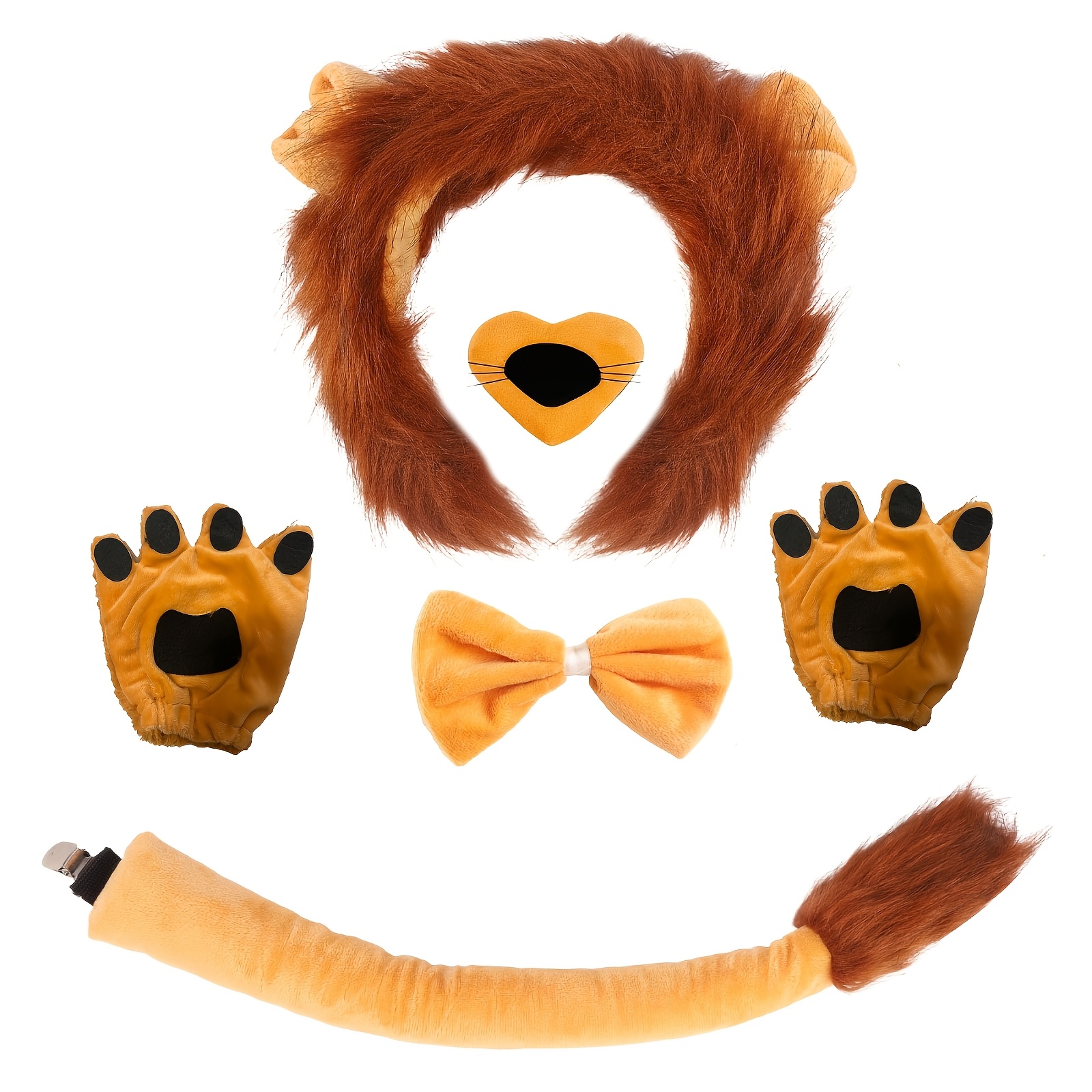 Kids Halloween Animal Cosplay Set With Headband Ears Tail Skirt Gloves - View #4