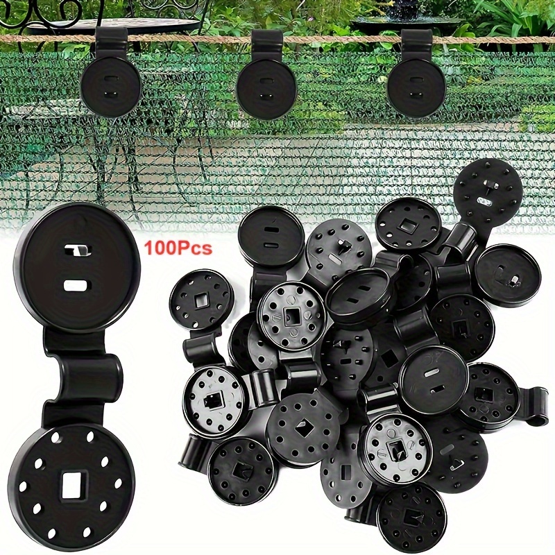 

Pack Reusable Plastic Securing Straps Clips For Shade Cloth, Garden Netting, Anti-bird Net - Black Sturdy Locking Clamps For Outdoor Sunshade