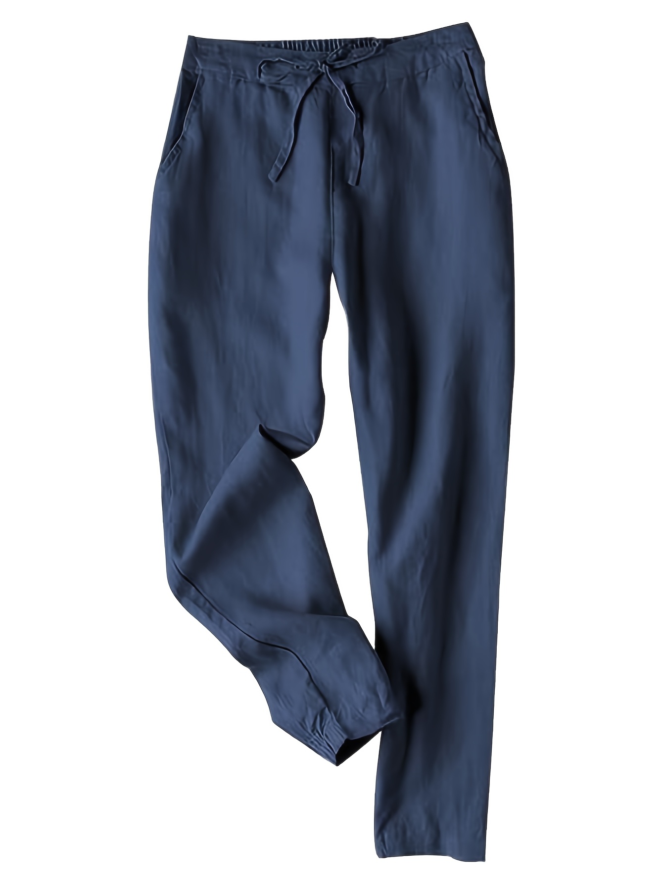 womens summer casual high waisted drawstring white linen Temu