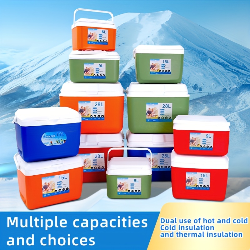 outdoor camping insulated cooler box portable ice bucket for fishing picnics durable pp material blue   blue green   no electricity needed camping essentials stylish cooler polypropylene construction 0