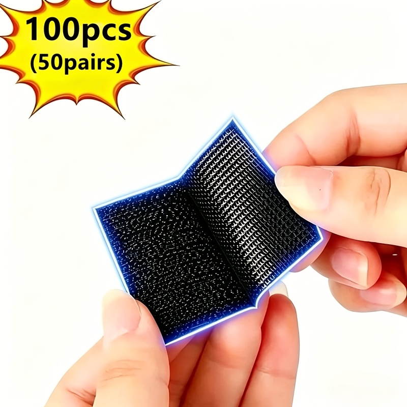TEMU 100pcs/50 Pairs Rectangular Carpet Bonding Stickers, Self-adhesive Double-sided Adhesive Letter Stickers, Rectangular Tape Carpet Fixing
