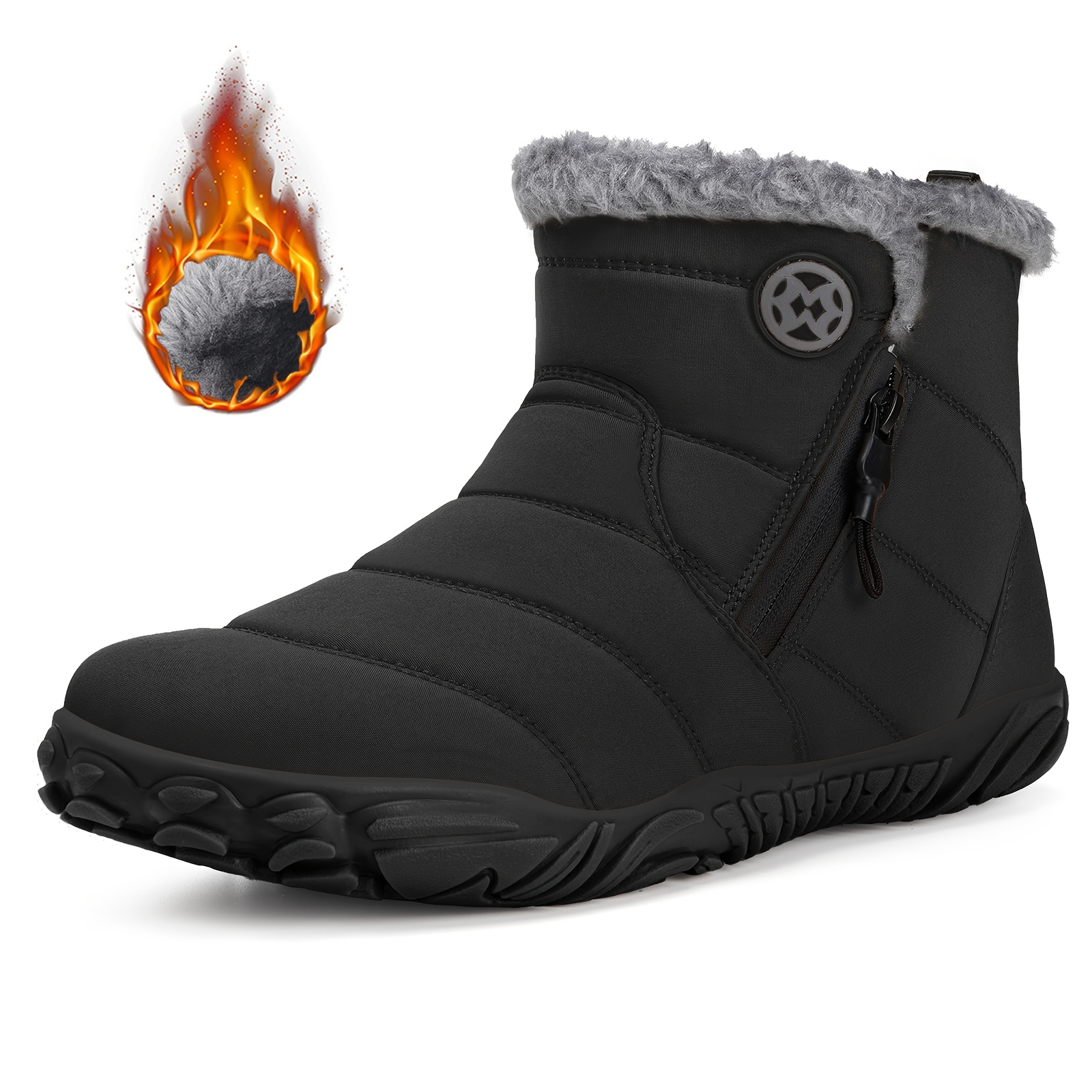 Botas De Invierno FlexEarse Tipo Barefoot - Con Forro Polar, Puntera Ancha Y Suela Antideslizante | Tallas 35-47