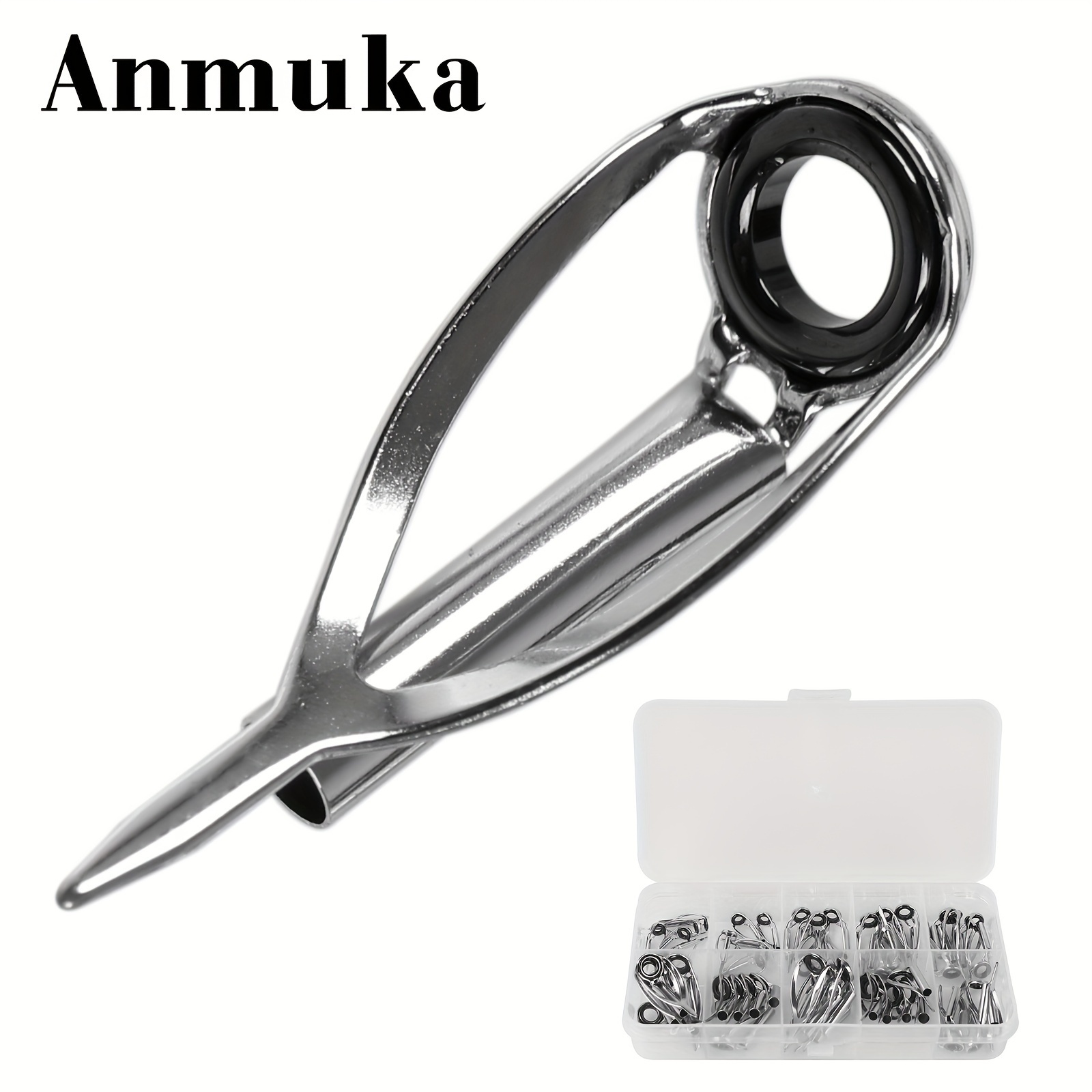 

1 Anmuka Stainless Steel Fishing Rod Guide Set - , -resistant With Ceramic Rings For Line Protection, Includes Storage Case - Easter Fishing