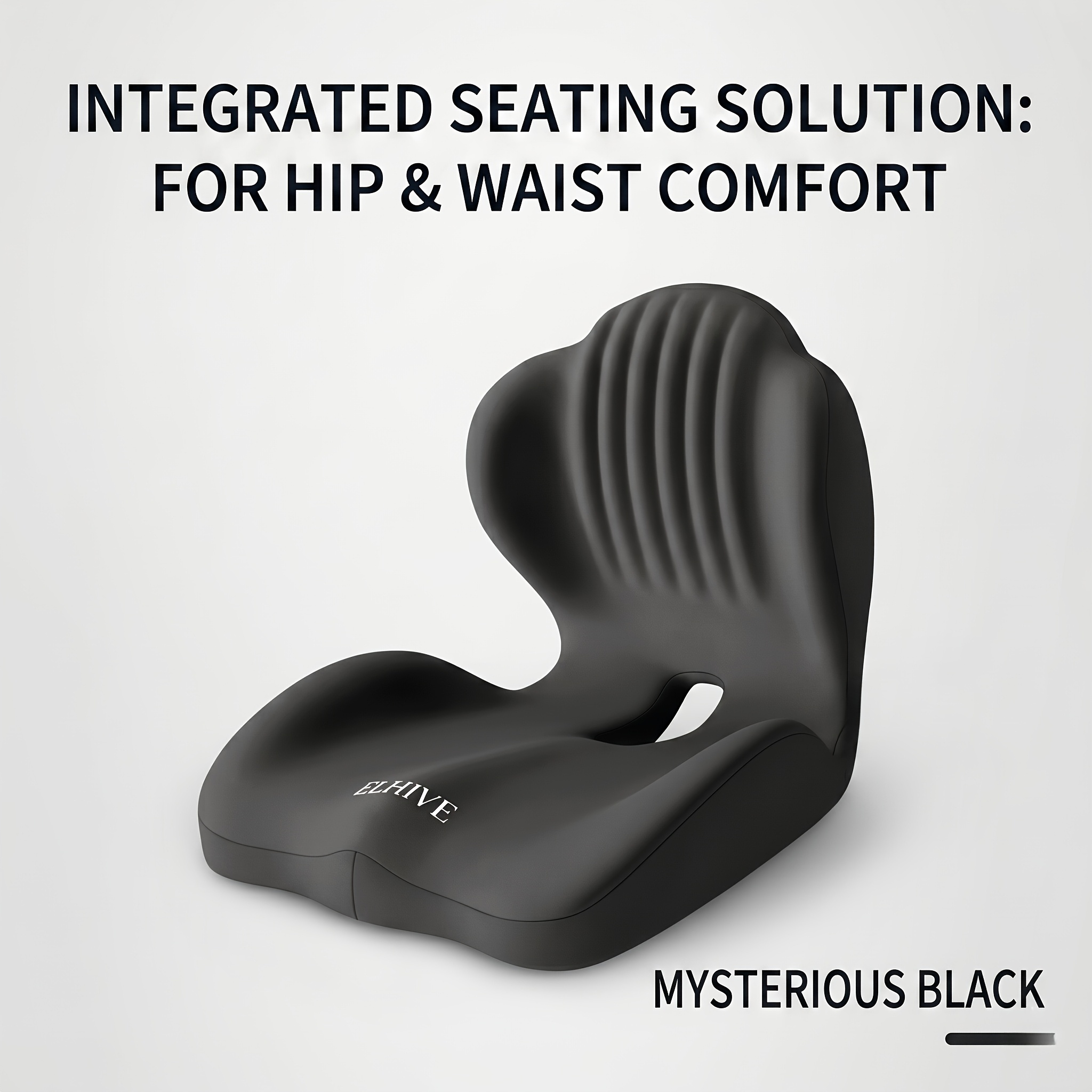 TEMU Ergonomic Memory Foam Seat Cushion And Backrest Combo, Integrated 5-zone Posture Chair Pad With Breathable For Office Chair, Car Driving, Home