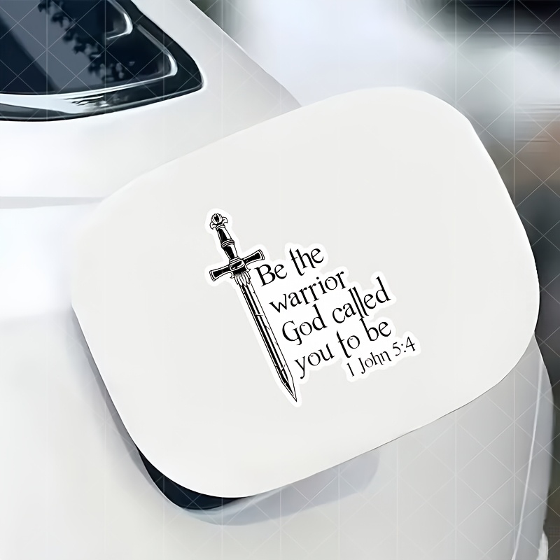 warrior of god inspirational   vinyl decals with       for laptops bottles windows cars 0