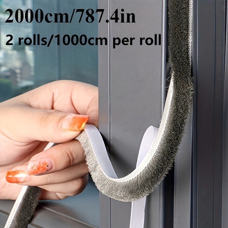 E-shop 2 Rollen/20 Meter selbstklebende Tür- Fensterdichtungsleiste – rückseitig klebbare Kunststoff-Durchflussbarriere für Aluminiumfenster Holztüren,