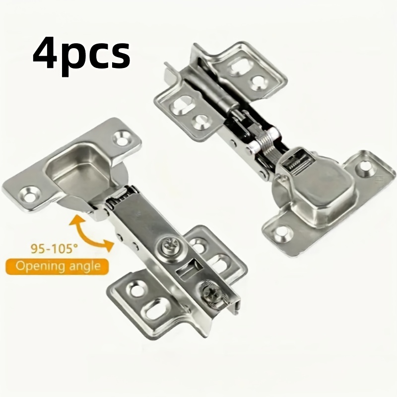 4 pack modern polished metal cabinet door hinges door mount with screws included 95 105 opening angle
