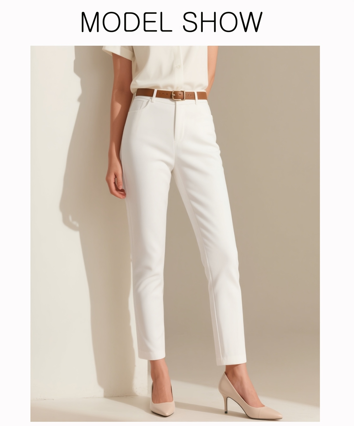 Model demonstrating the comfortable stretch and fit