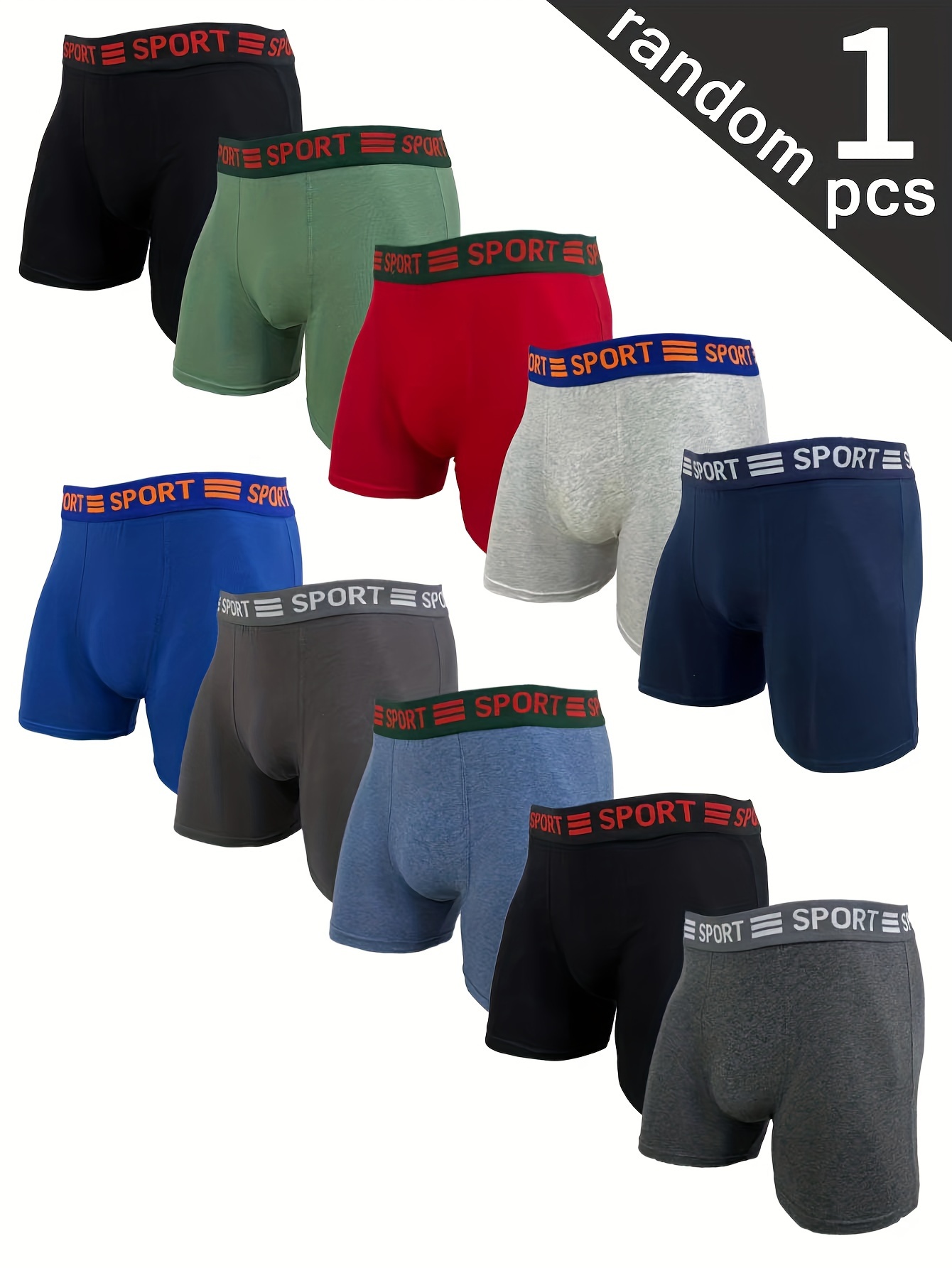 1-Pack Men'S Boxer Briefs - Minimalist Everyday Underwear, Soft Stretch Fabric, Everyday & Formal Wear - Bulk Pack for Convenience - Compatible with Standard Boxer Briefs, Comfortable Undergarments, Simple Design, Breathable Material, Multipack Undergarments, Daily Essentials