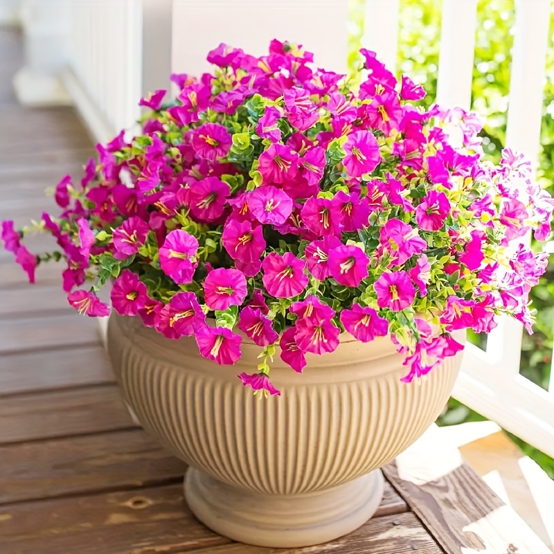 * Bndel bunter synthetischer Trichterblumen - Entwickelt, um UV-* und  Sonnenlicht zu widerstehen. Diese lebensechten Kunstpflanzen sind ideal fr  die Auendekoration und * fr Frhlings- und ...