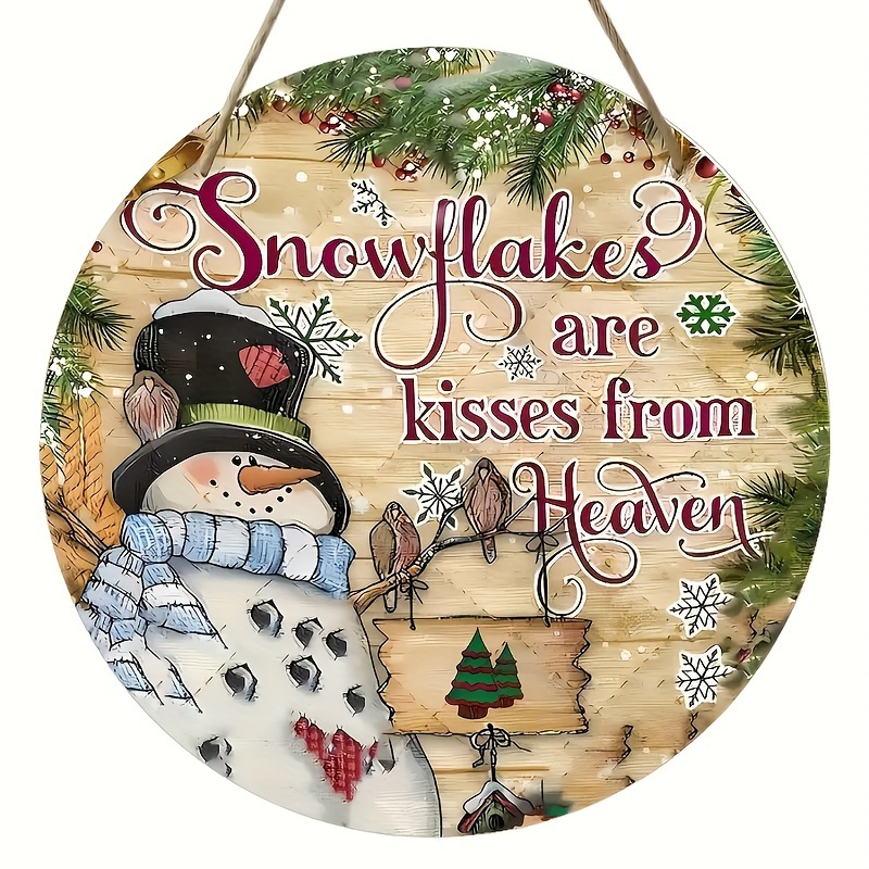 

Snowman Wooden Sign - Christmas & New Year Decor, Party Favors, And