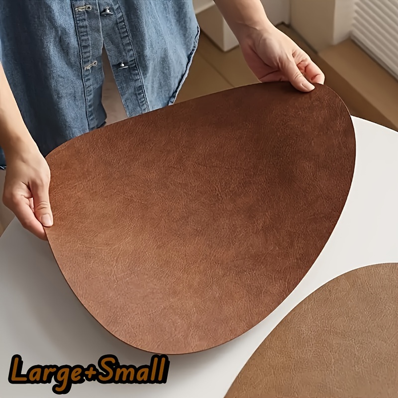 

Vintage Leather Pattern Placemat Set - 1pc Round Table Mat + 1pc Coaster, Non-slip, Heat Resistant, And Leather Material For Parties, Family Gatherings, Restaurants, Desktops, And Kitchens