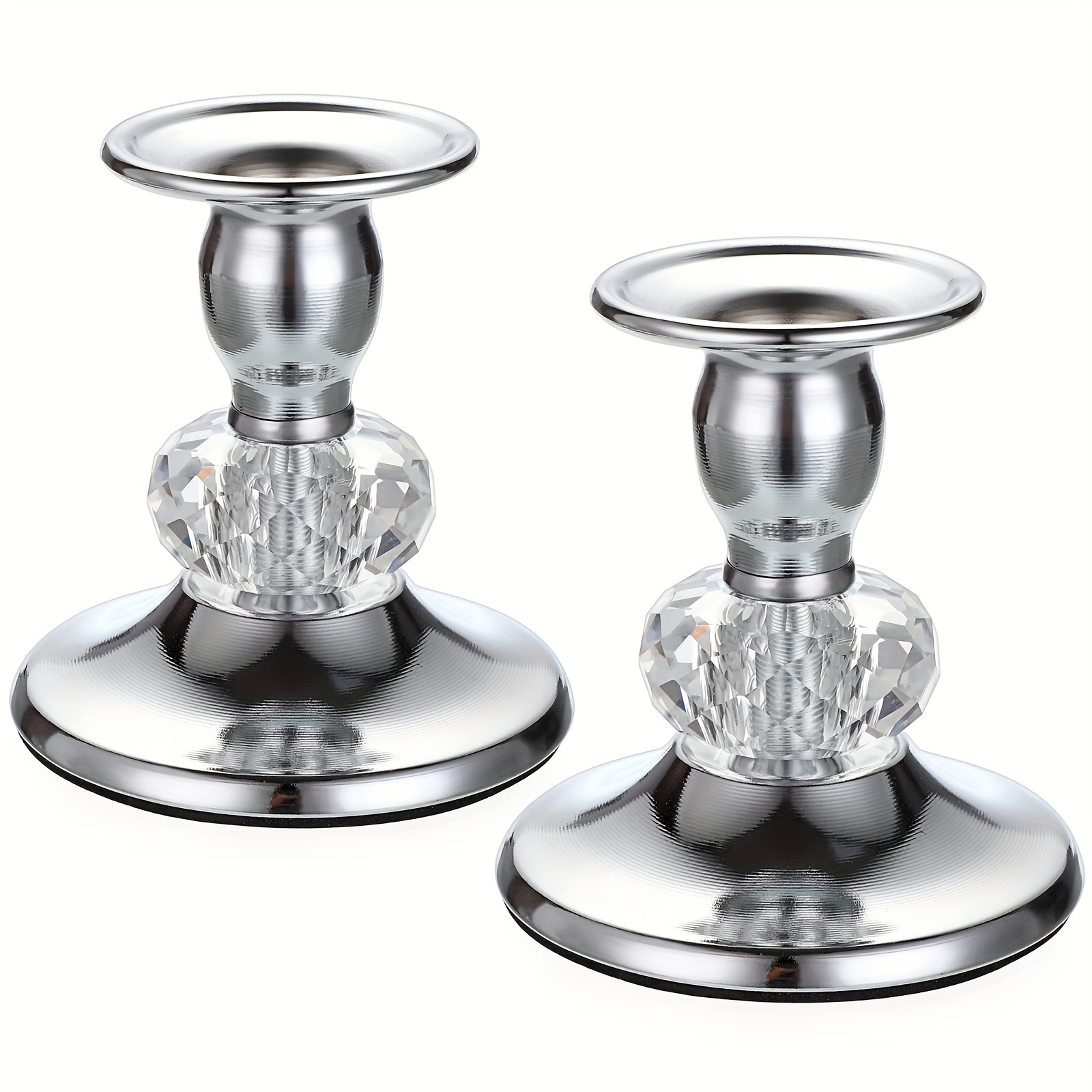 TEMU Set Of 2 Stylish Golden Metal Candle Holders - Classic Taper Candle Stands For Table Settings, Fireplaces, And Wedding Decorations - Ideal For