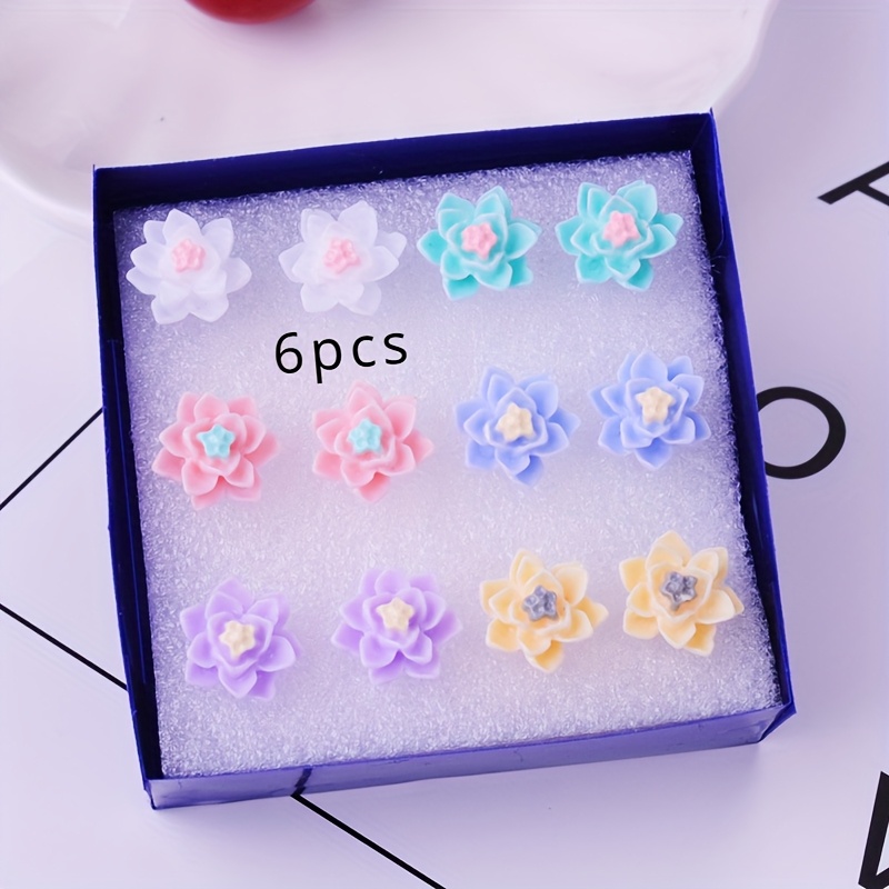 Women's Stud Earrings Set in Decorative Box, Gift for Her