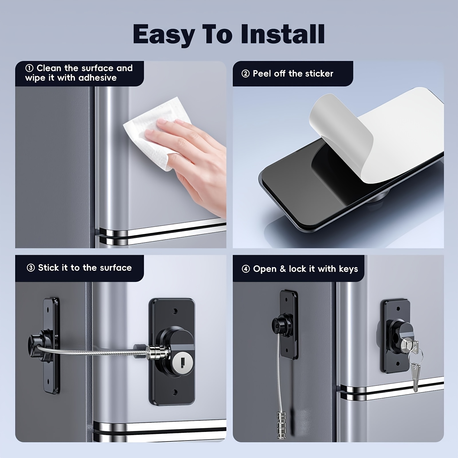 White Safety Latch Lock for Refrigerator