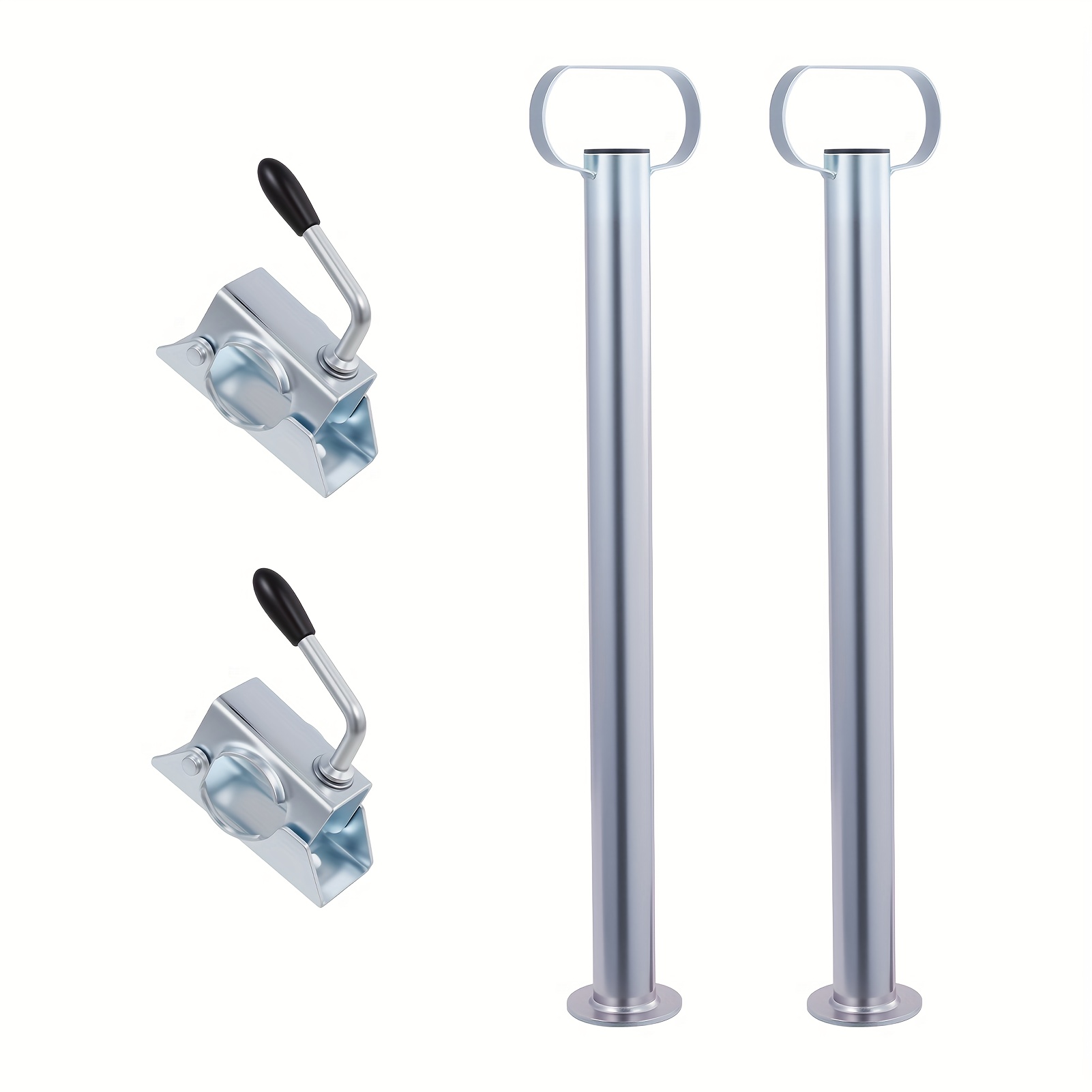 TEMU Set Of 2 Rv Trailer Support Brackets - Heavy-duty Golden Metal Hardware Accessories, Suitable For Assault Boats, Mobile Home Trailers, And