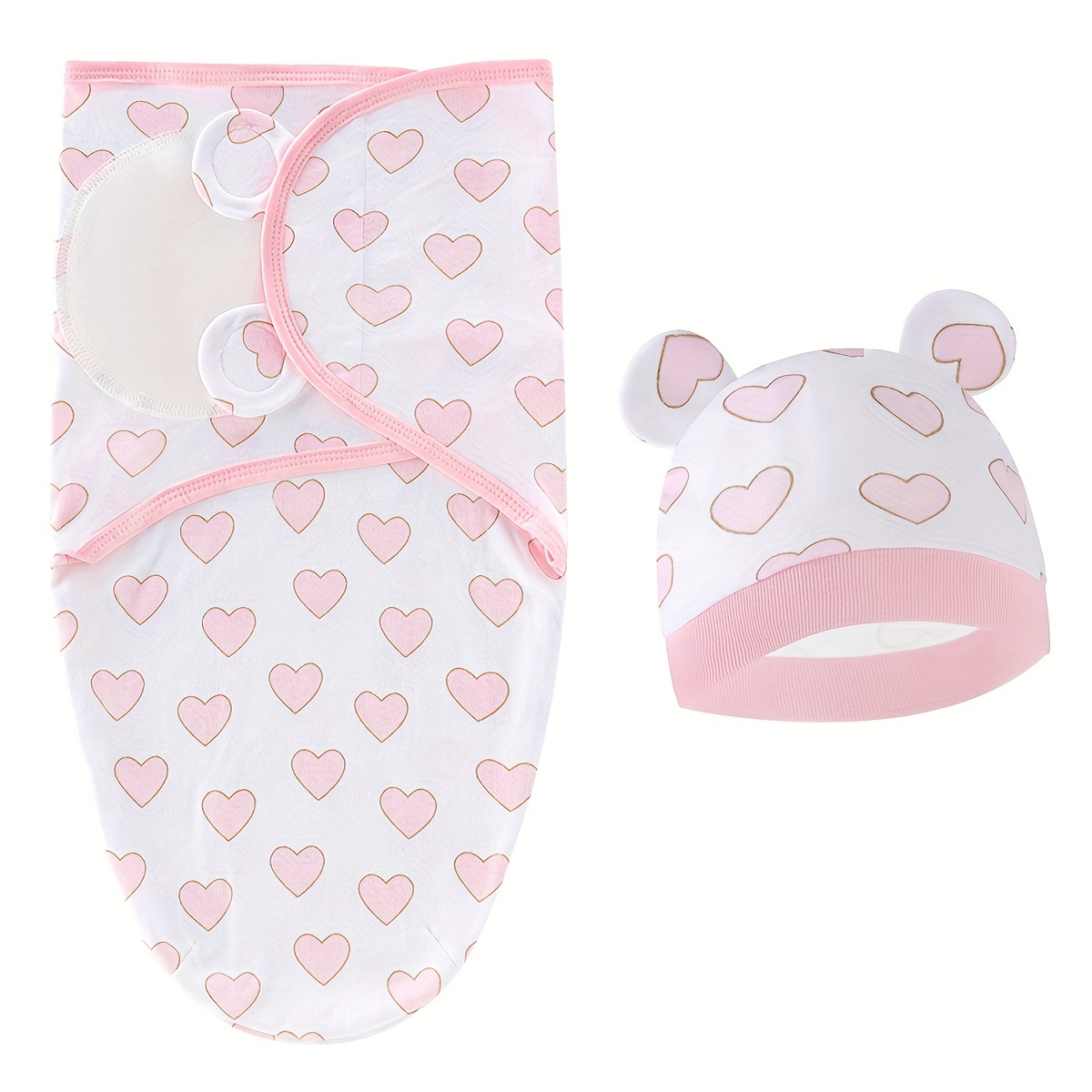 2pcs Soft Cotton Baby Set With Hat For Newborn Girls, 0-6 Months Suitable For Teens.