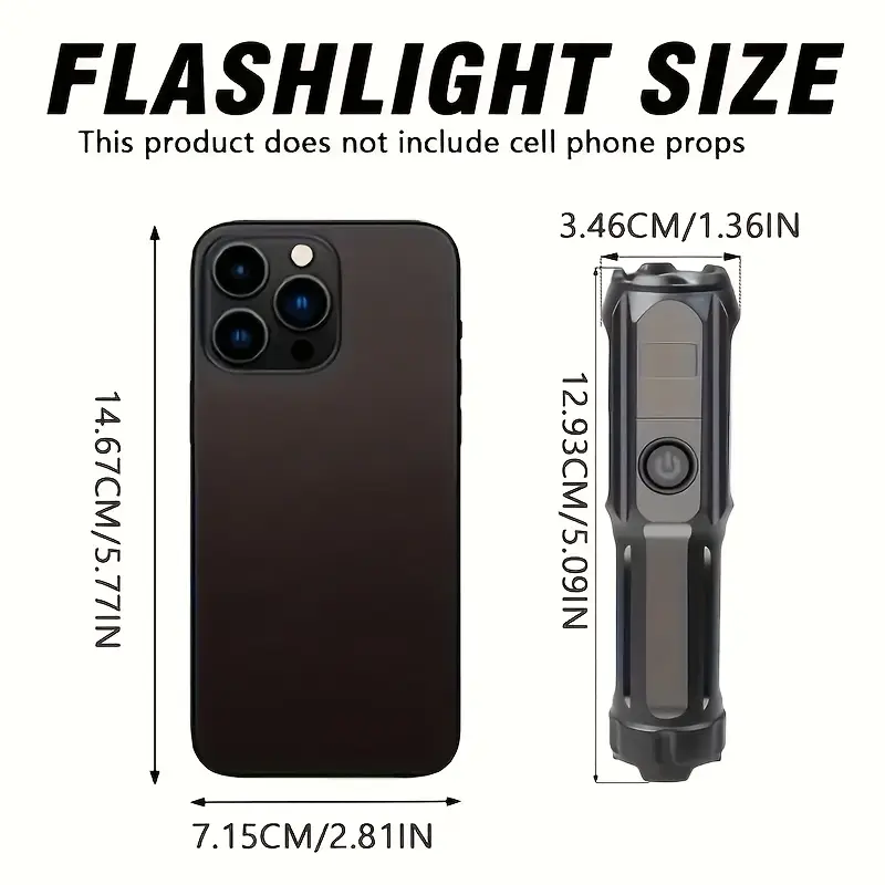 1 bright variable focus flashlight portable multifunctional variable suitable for outdoor emergency use details 4