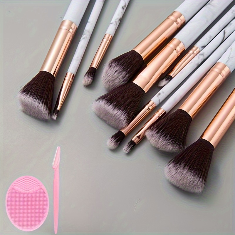 

10 Piece Marble Makeup Brushes Set Soft Premium Bristles Aesthetic Face Brushes Tool For Eyeshadow Foundation Contour Concealer Eyeliner Eyebrow Cosmetic Brushes