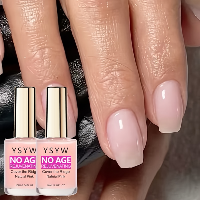 Image of 2pcs Natural Pink Nail Hardener - Gel-like , Summer Vibe, For Smooth Shiny Nails, Concealing And , Nails, Quick-drying Formula, Elegant , Glossy Tip, Mother's Day, Suitable For