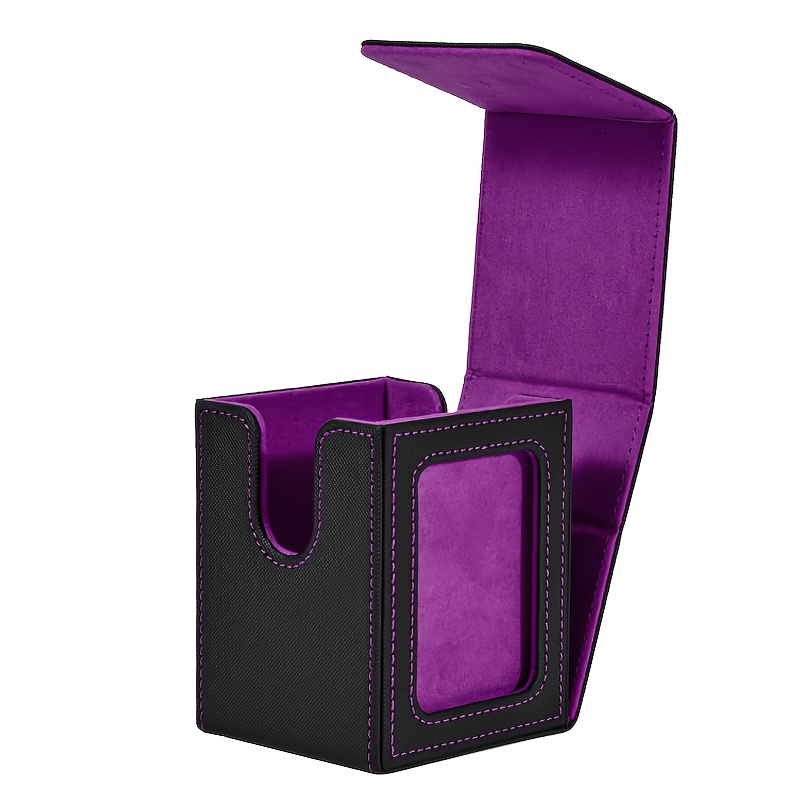 TEMU Boîte à jeu de cartes pour JCC, Présentoir indépendant, Contient 100 cartes à double pochettes, Étui à jeu de cartes magnétique pour carte de