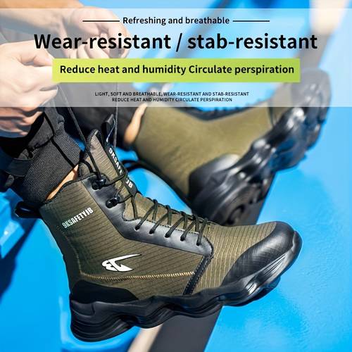 high top soft sole comfortable anti smash and anti puncture safety shoes work shoes