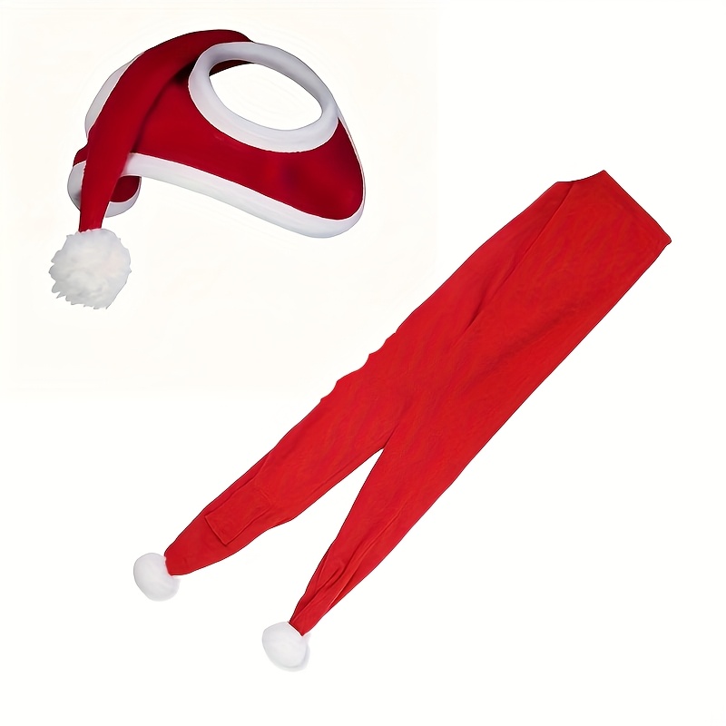 Image of Christmas Gift For Solid-colored Plush Scarf + Hat 2pcs Set - Warm And , Perfect For Holiday Photoshoots