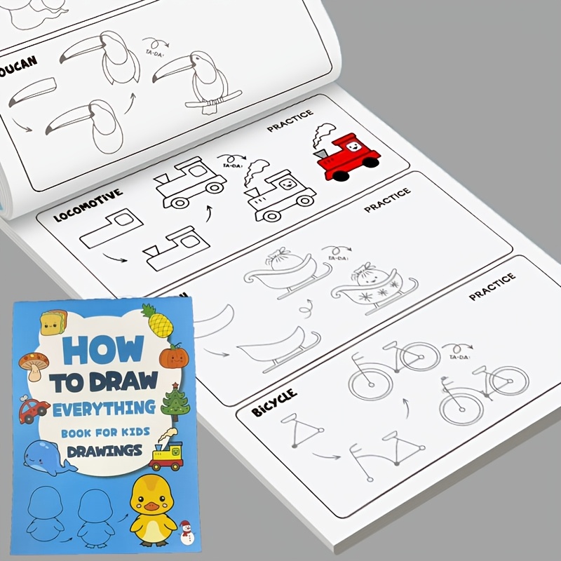 TEMU 200+ Creative Drawing Practice Books, Thick And Tear-resistant Paper, Enhancing Manual And , Suitable For Home Drawing, Classroom Art Homework,