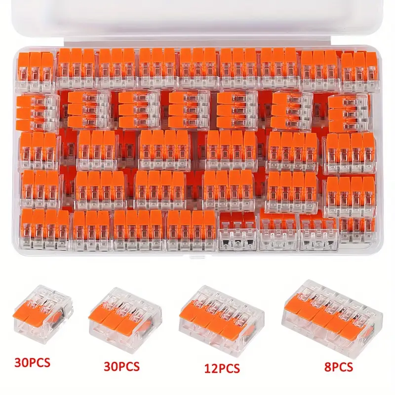 80pcs/  tipo conectores de cable 221 bloque de conector eléctrico de pinza terminales de cable reutilizables mini rápidos para hogar para 2 puertos, 3 puertos, 4 puertos y 5 puertos. detalles 4