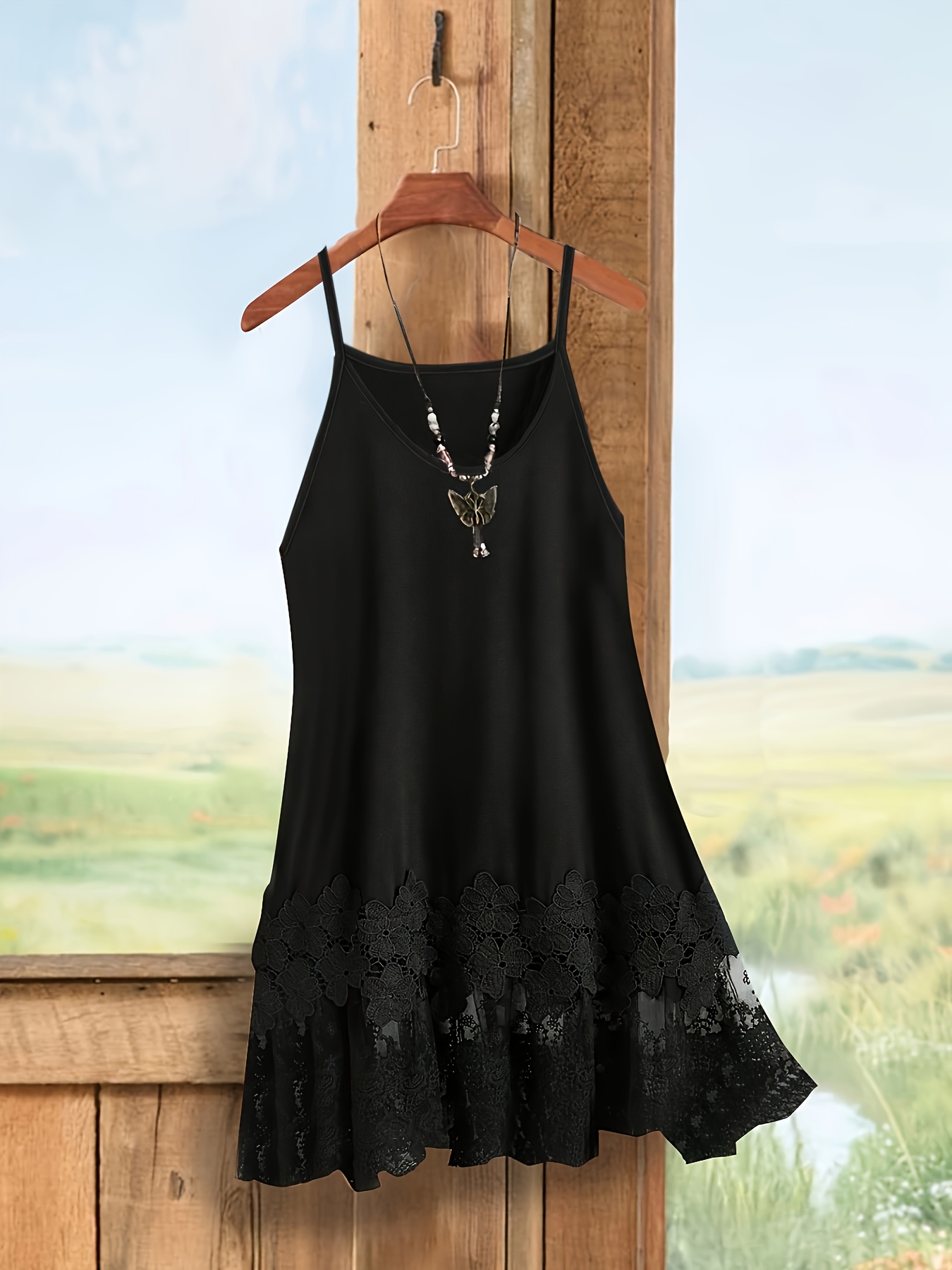 solid lace cami dress sold on Temu United States