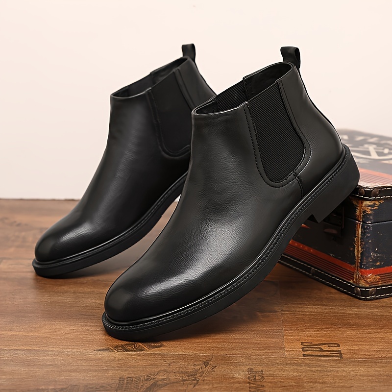 mens 2024 spring autumn new business dress black boots