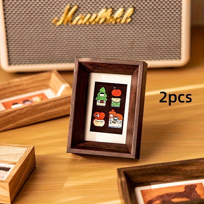 TEMU 2pcs - Mini Photo Frame, 3-inch Small Card Polaroid Photo Frame, Collection Mounting Photo Frame, Couple Photos, Photo Frame, Tabletop Small