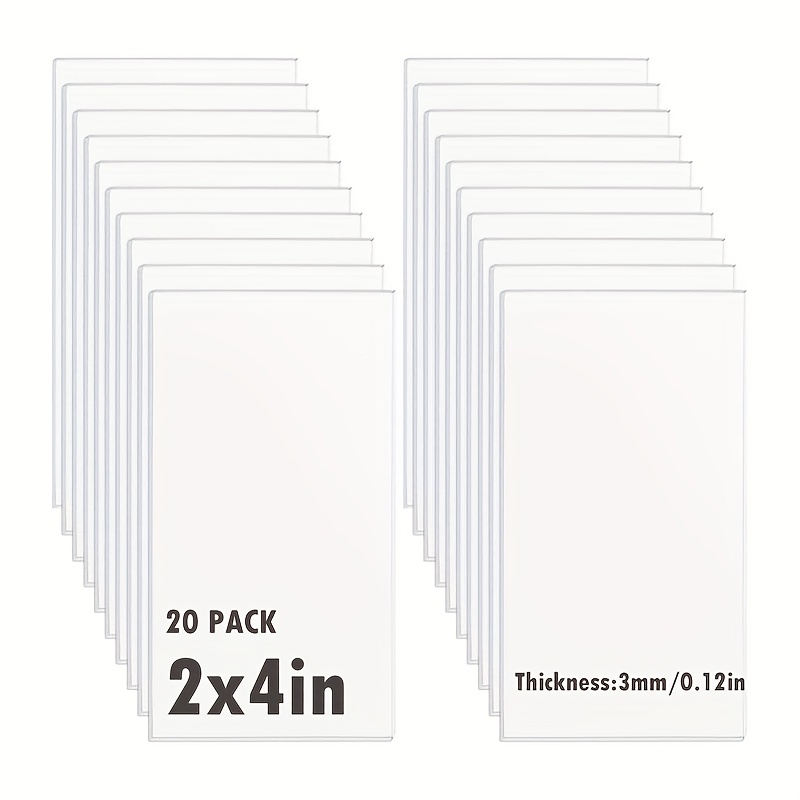 TEMU 20pcs, 2x4in Acrylic Transparent Sheet, Acrylic Wedding Cards, Diy Acrylic Blank Label Handwritten Table Decor For Weddings, Dinners, Events