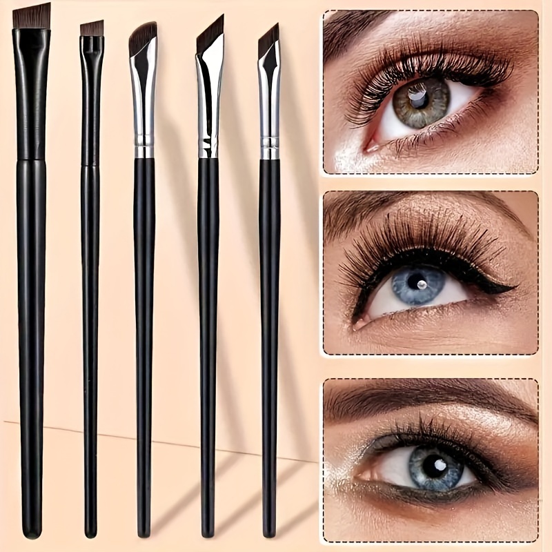 

5pcs Eye Set: Angled Eyeliner, Sickle & Brow Brushes For Application