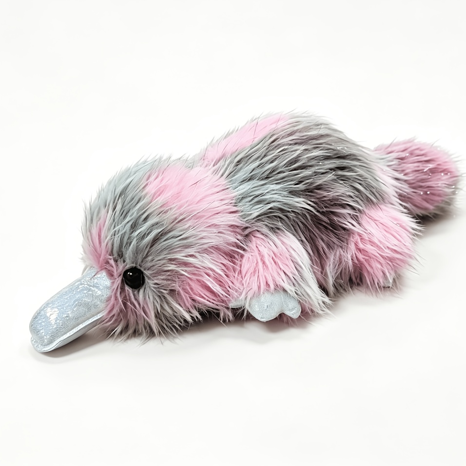 Shaggy Tie-Dye Platypus Plush Stuffed Animal, Cute Doll