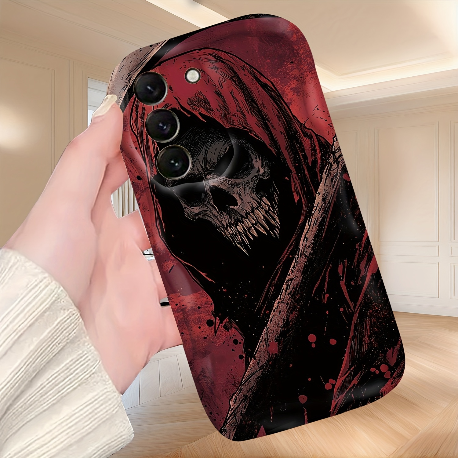 TEMU Halloween Christmas Phone Cases, Death Scythe Design Printed Phone Cases, For For Galaxy
